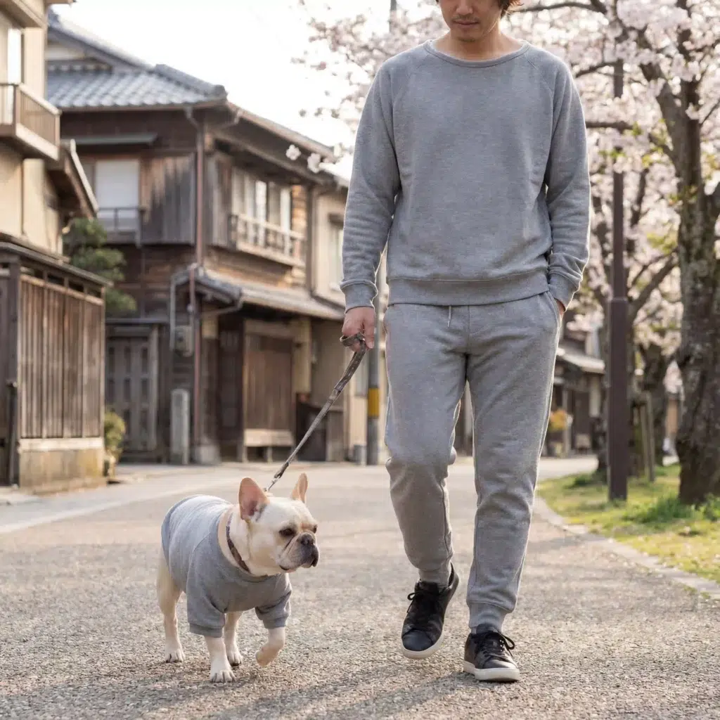 フレンチブルドッグ犬服OEM｜スウェット・リンクコーデ相談｜TransMoko