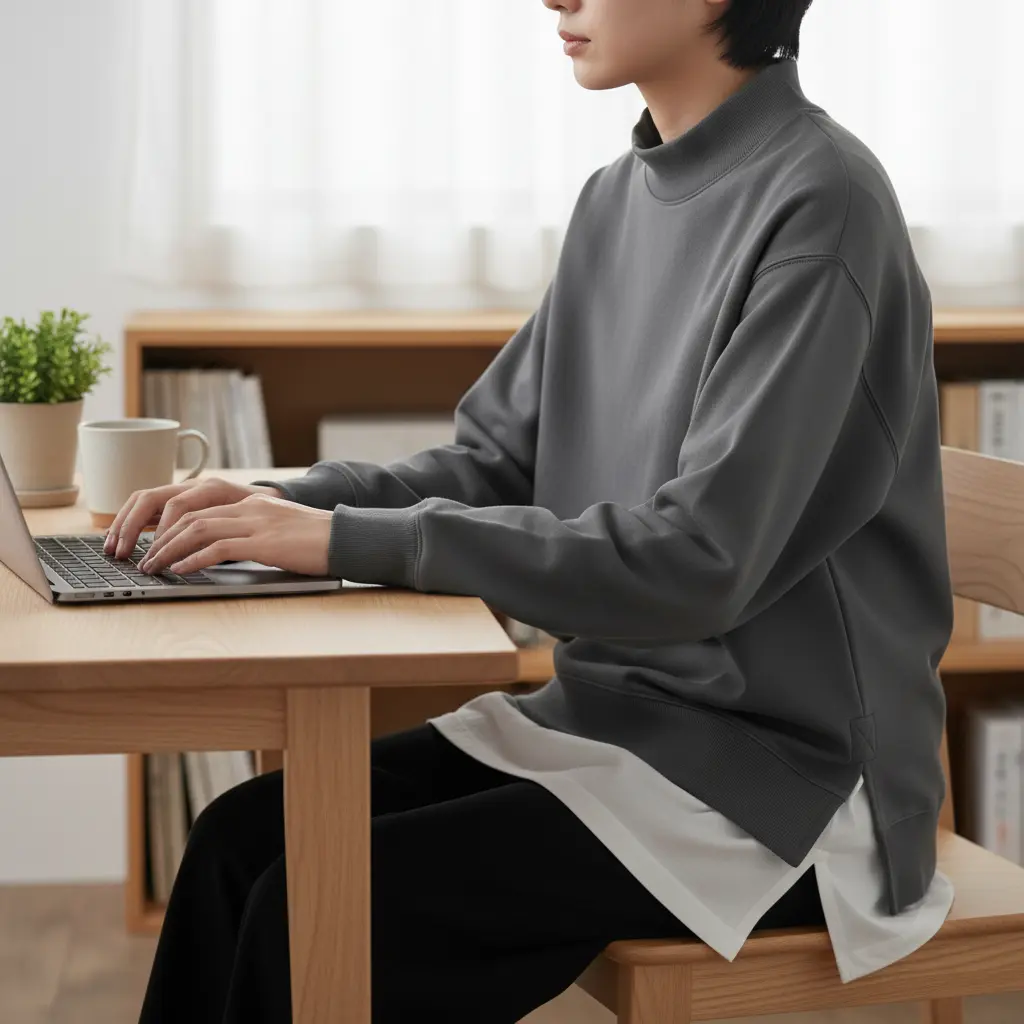 重ね着 コーデ, オフィス 普段着
