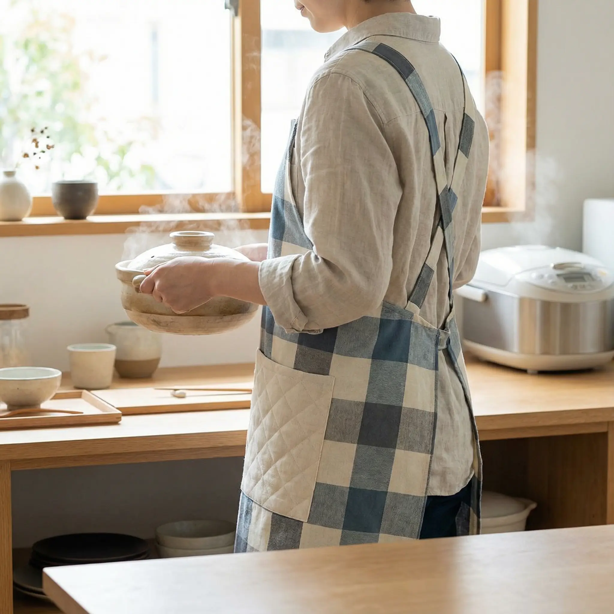 キッチン作業, 鍋掴み, エプロン 使用例