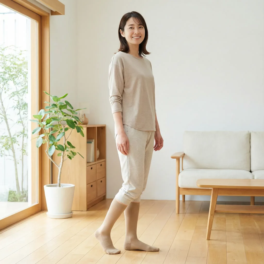 日本人女性モデル, 東京ライフスタイル, コンプレッションソックス
