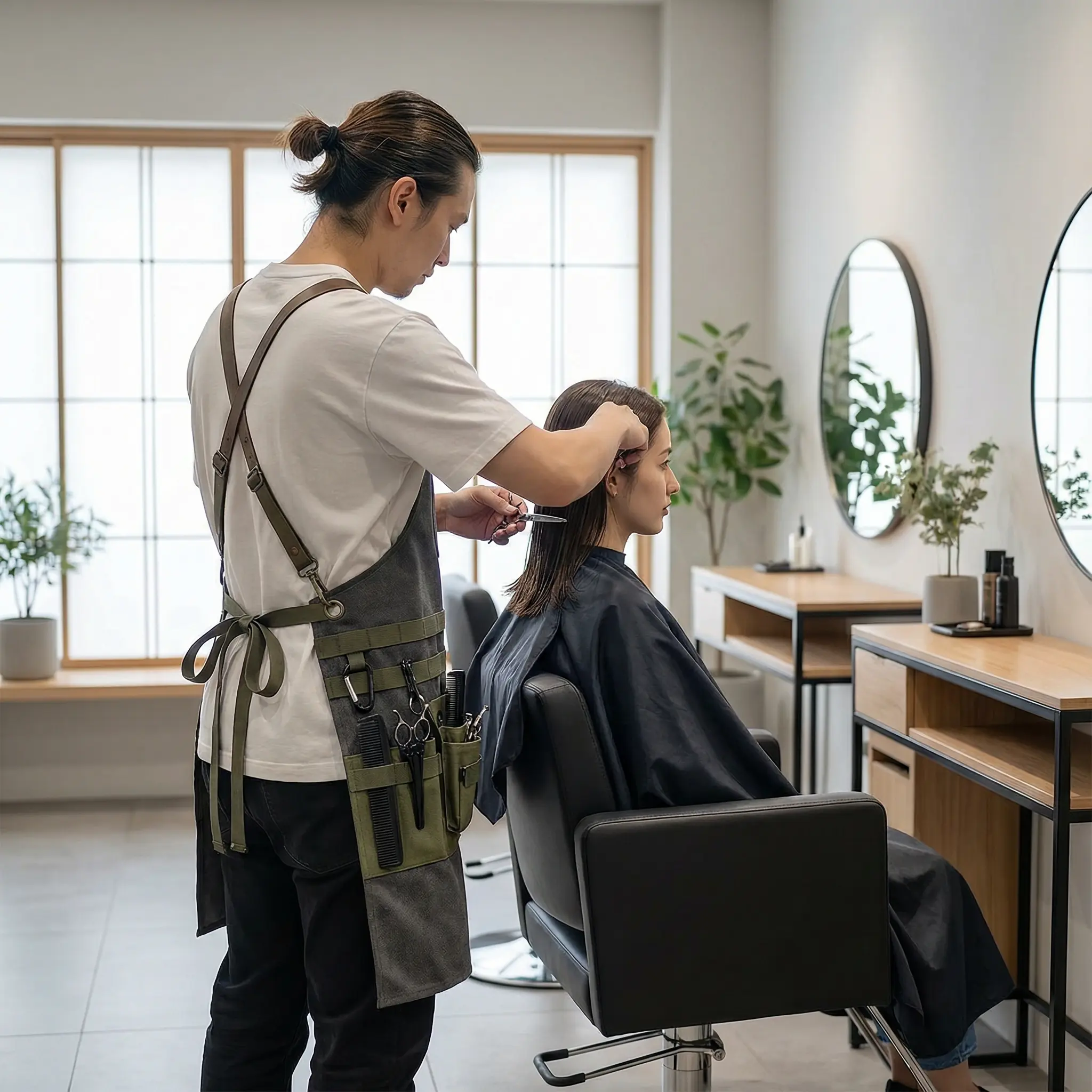美容師 エプロン, サロン ワークシーン